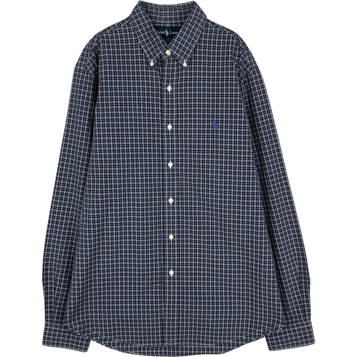 古着 ラルフローレン Ralph Lauren CUSTOM FIT 長袖 ボタンダウンチェックシャツ メンズL相当/eaa629045