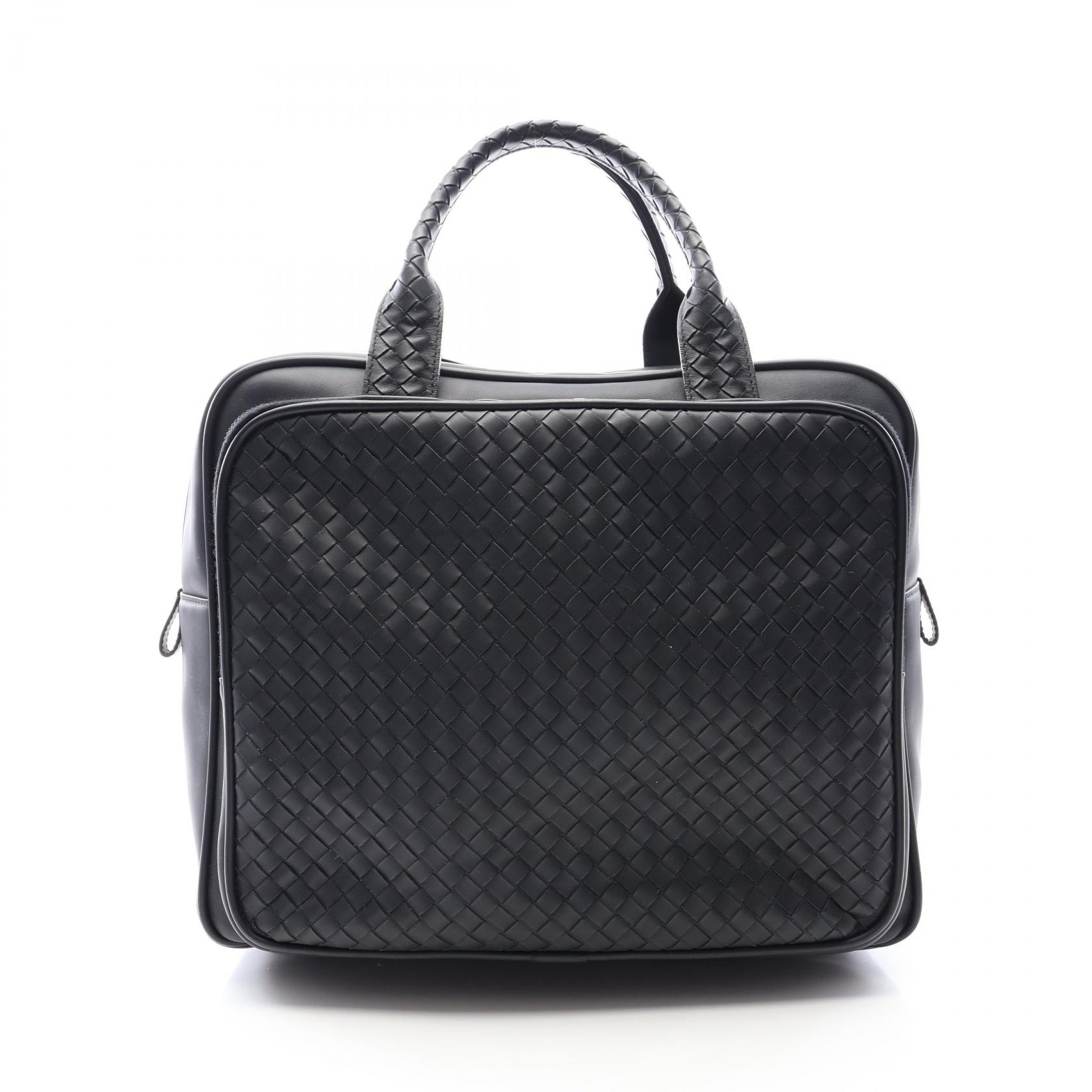 ボッテガヴェネタ BOTTEGA VENETA イントレチャート ビジネスバッグ バッグ レザー メンズ ブラック系 274546 V4651 【中古】