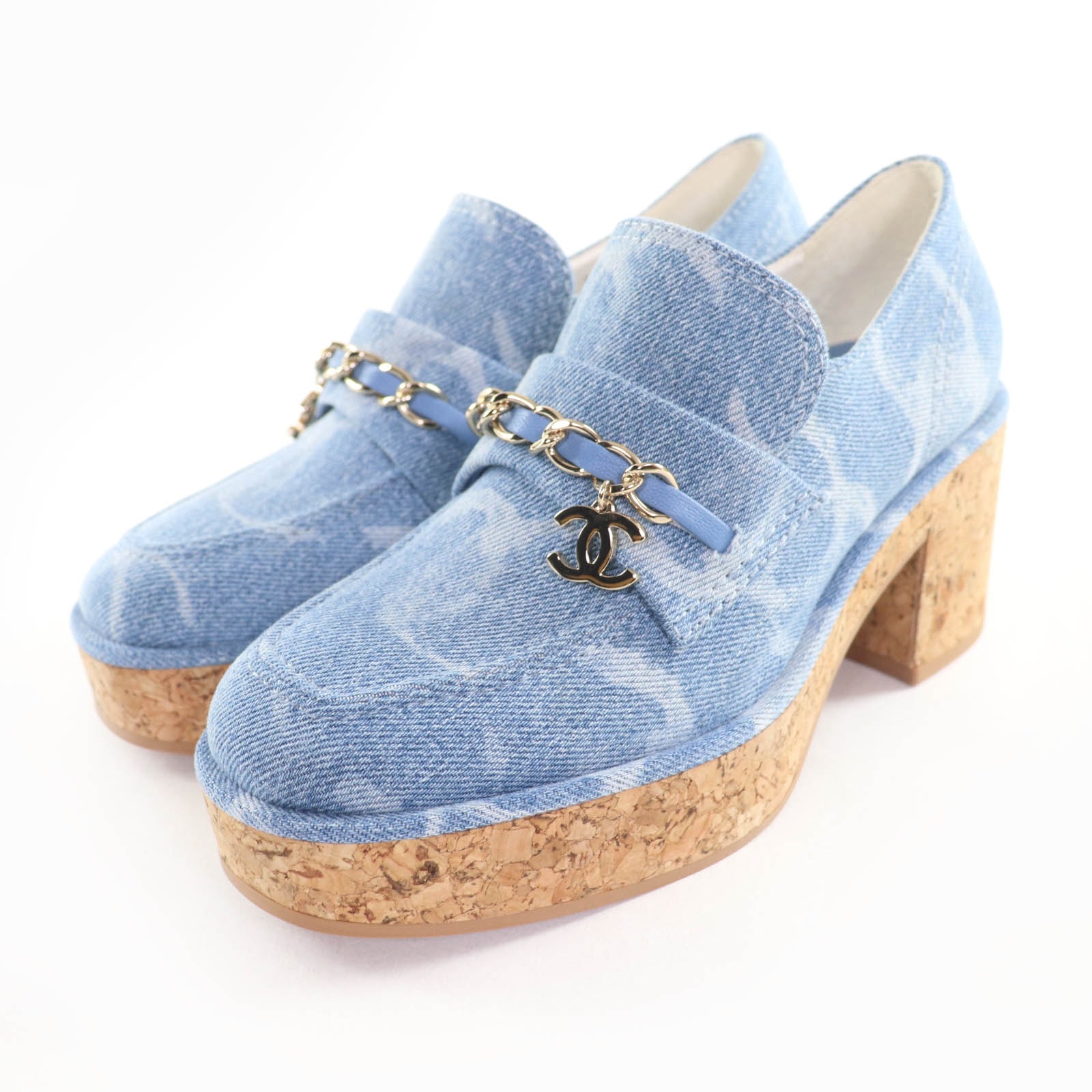 未使用品 シャネル ローファー インディゴ 36 23B G45142