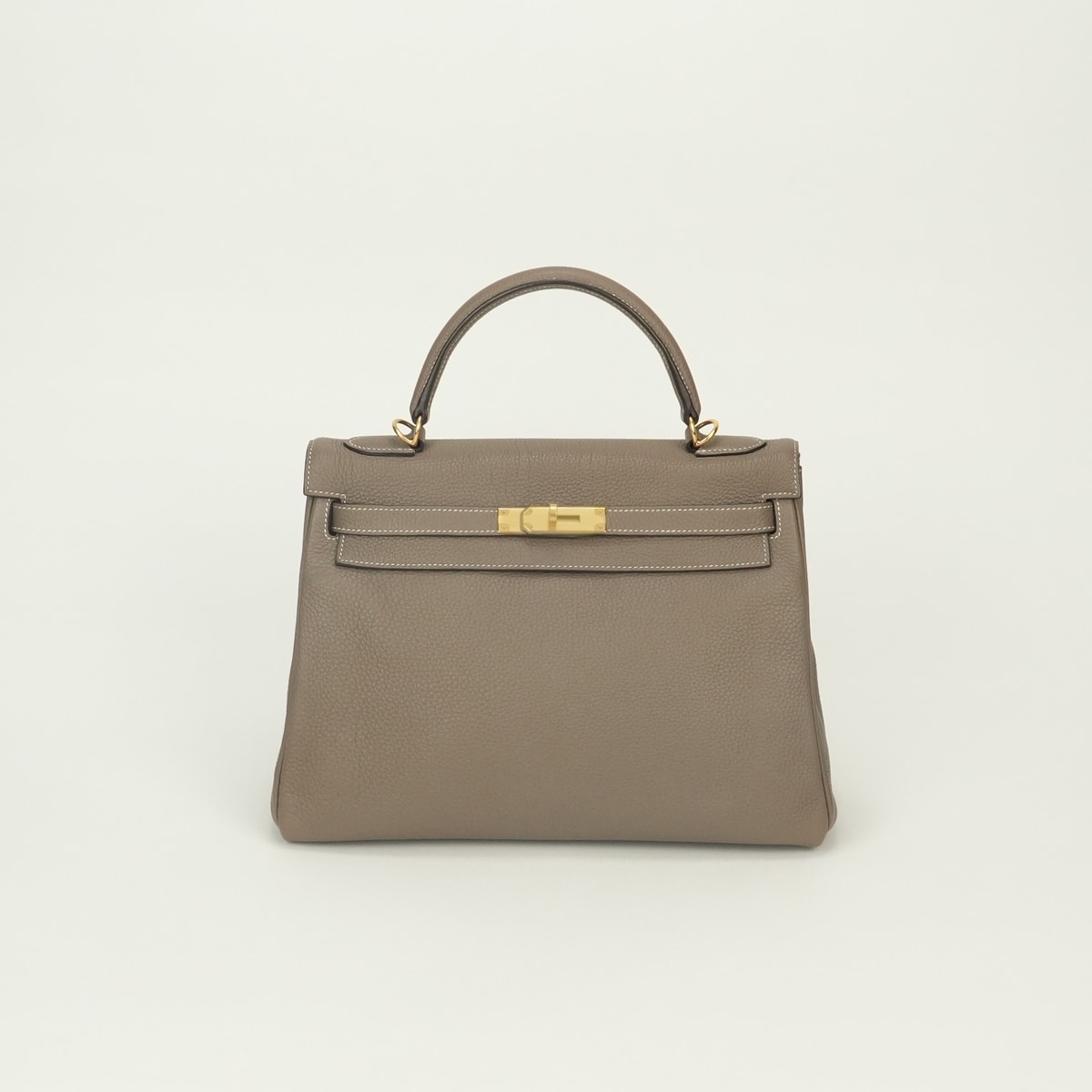 エルメス HERMES ケリー32 ケリー 32 バッグ トートバッグ ショルダーバッグ トリヨンクレマンス エトゥープ Etoupe グレー Gray ゴールド金具 ハンドバッグ 2way 内縫い V字金具 新型金具
