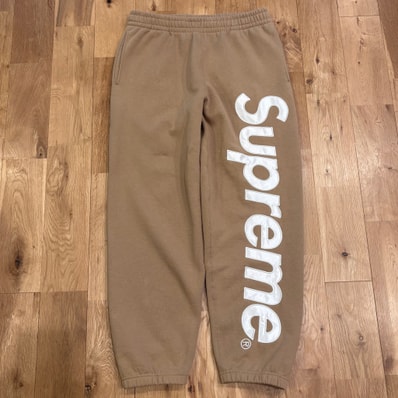Supreme Satin Applique Sweatpant (25FW) "Dark Tan"
