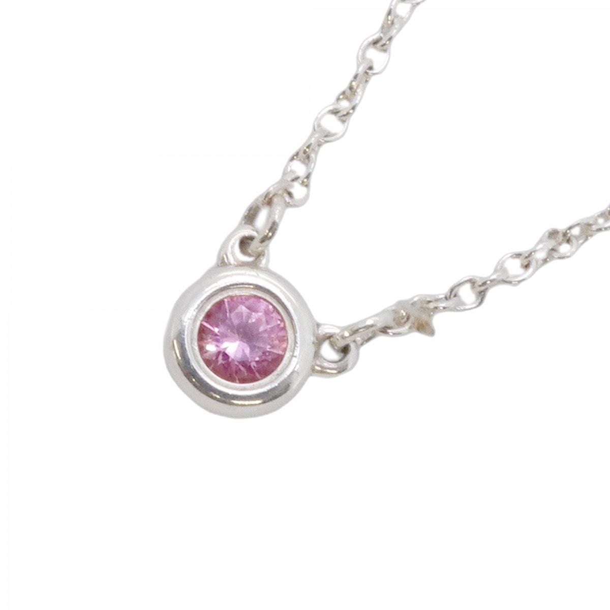 【6jcb0947-k】ティファニー ネックレス バイザヤード シルバー925 ピンクサファイア【中古】レディース