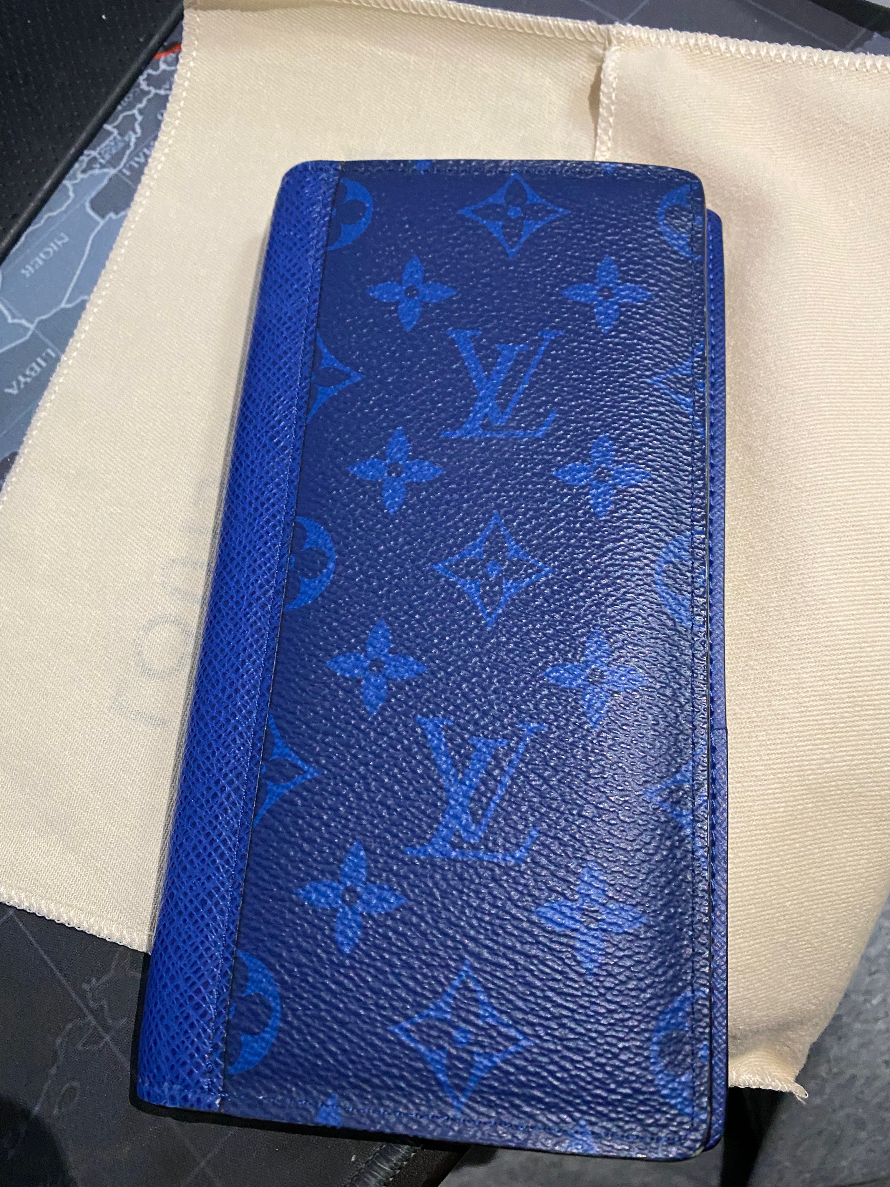 Louis Vuitton Brazza Wallet Taigarama "Cobalt"