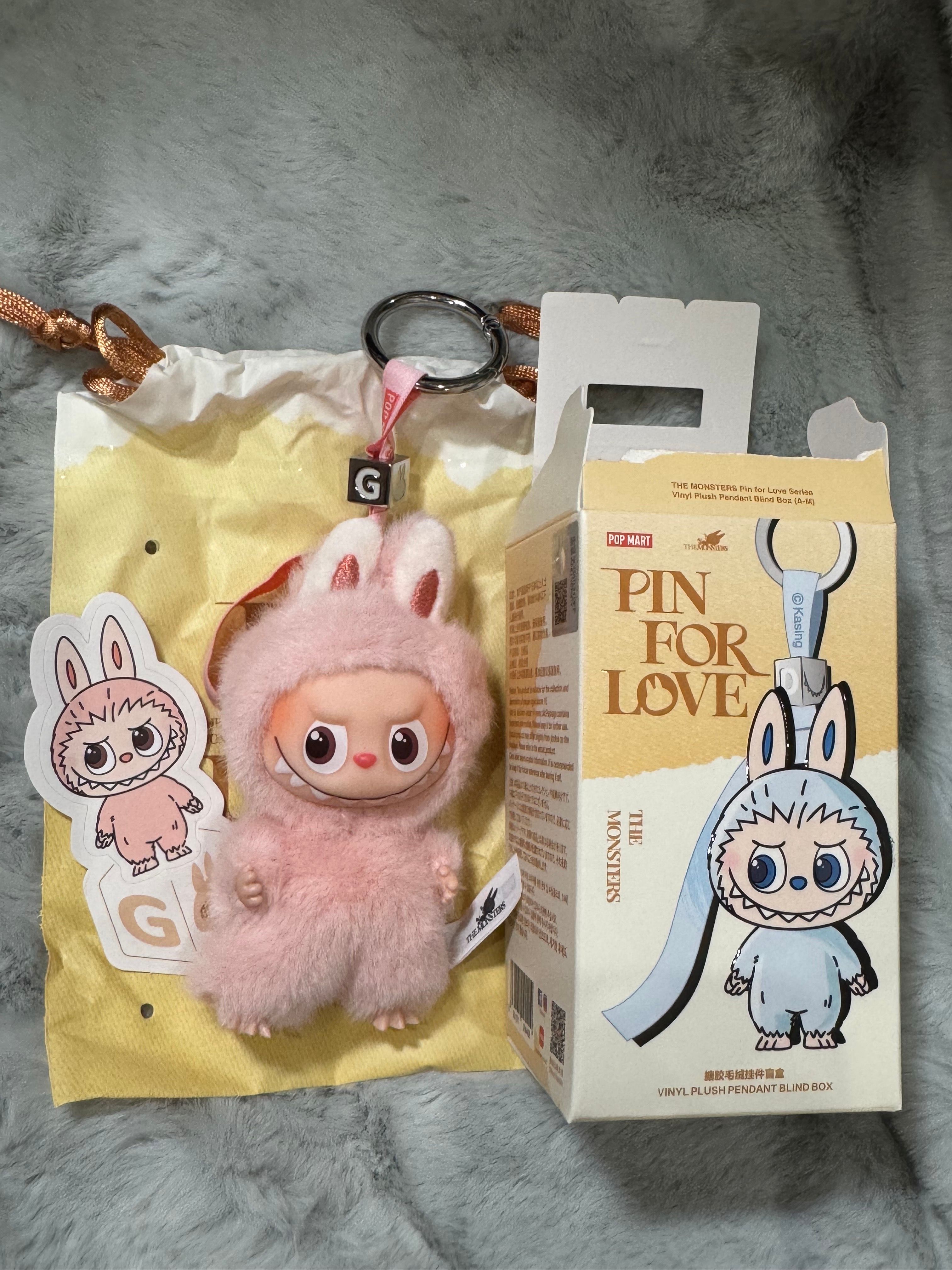 POP MART THE MONSTERS (LABUBU) Pin for Love Series-Vinyl Plush Pendant (A-M) G