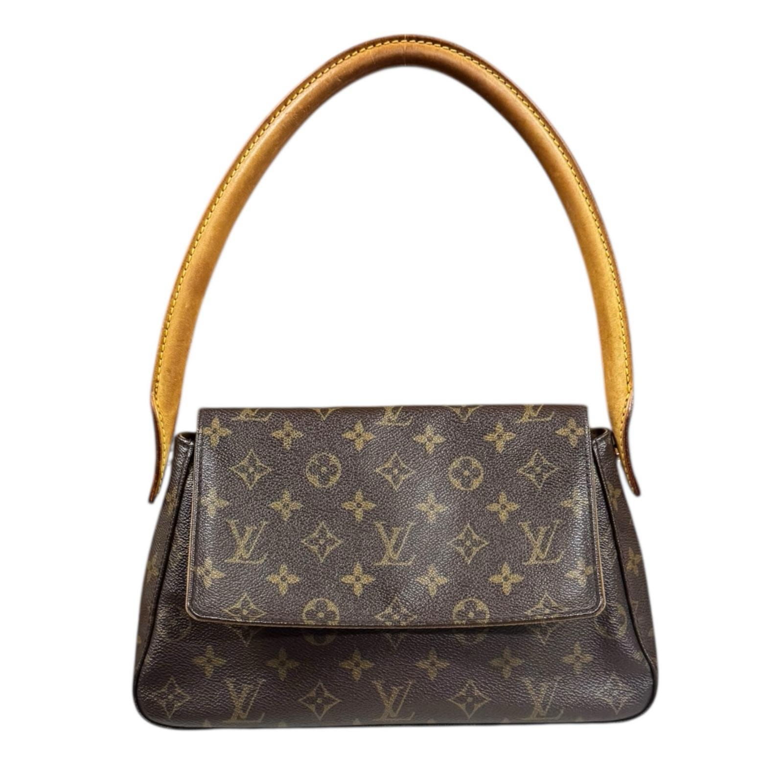 ルイヴィトン ミニルーピング モノグラム ショルダーバッグ モノグラムキャンバス M51147 ブラウン レディース LOUIS VUITTON  中古