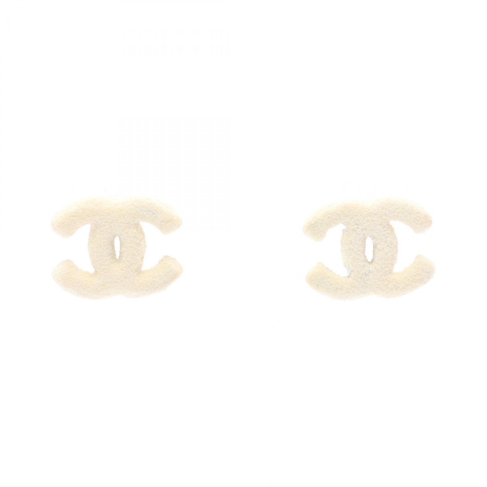 CHANEL CHANEL 코코 마크 귀걸이 쥬얼리 스테인레스 스틸 여성용 아이보리/실버 [중고]