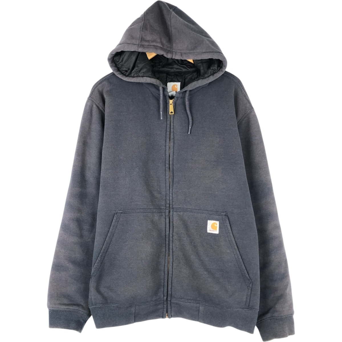 古着 カーハート Carhartt 中綿入り スウェットフルジップパーカー メンズL相当/eaa624239