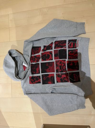 Supreme Collage Grid Hooded Sweatshirt "Grey"