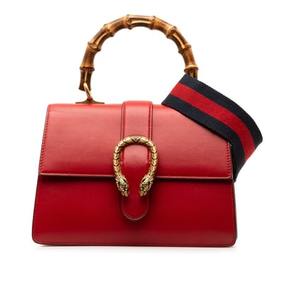 グッチ ディオニュソス バンブー ハンドバッグ ショルダーバッグ 2WAY 448075 レッド レザー レディース GUCCI 【中古】