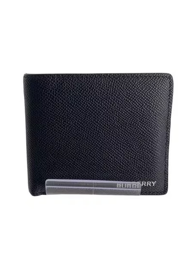 Burberry Grainy Leather International Bifold Wallet "Black"
