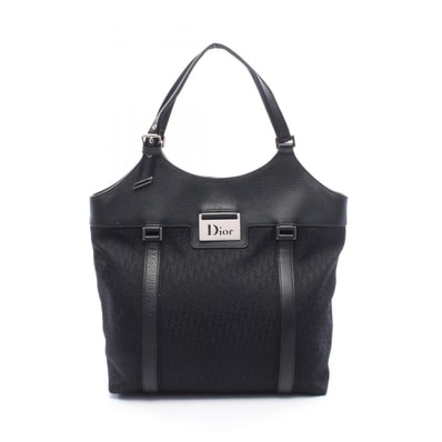 ディオール Dior トロッター ストリートシック トートバッグ バッグ キャンバス レザー レディース ブラック系 【中古】