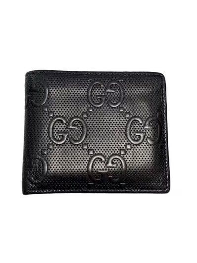 GUCCI GG Embossed Coin Wallet "Black"