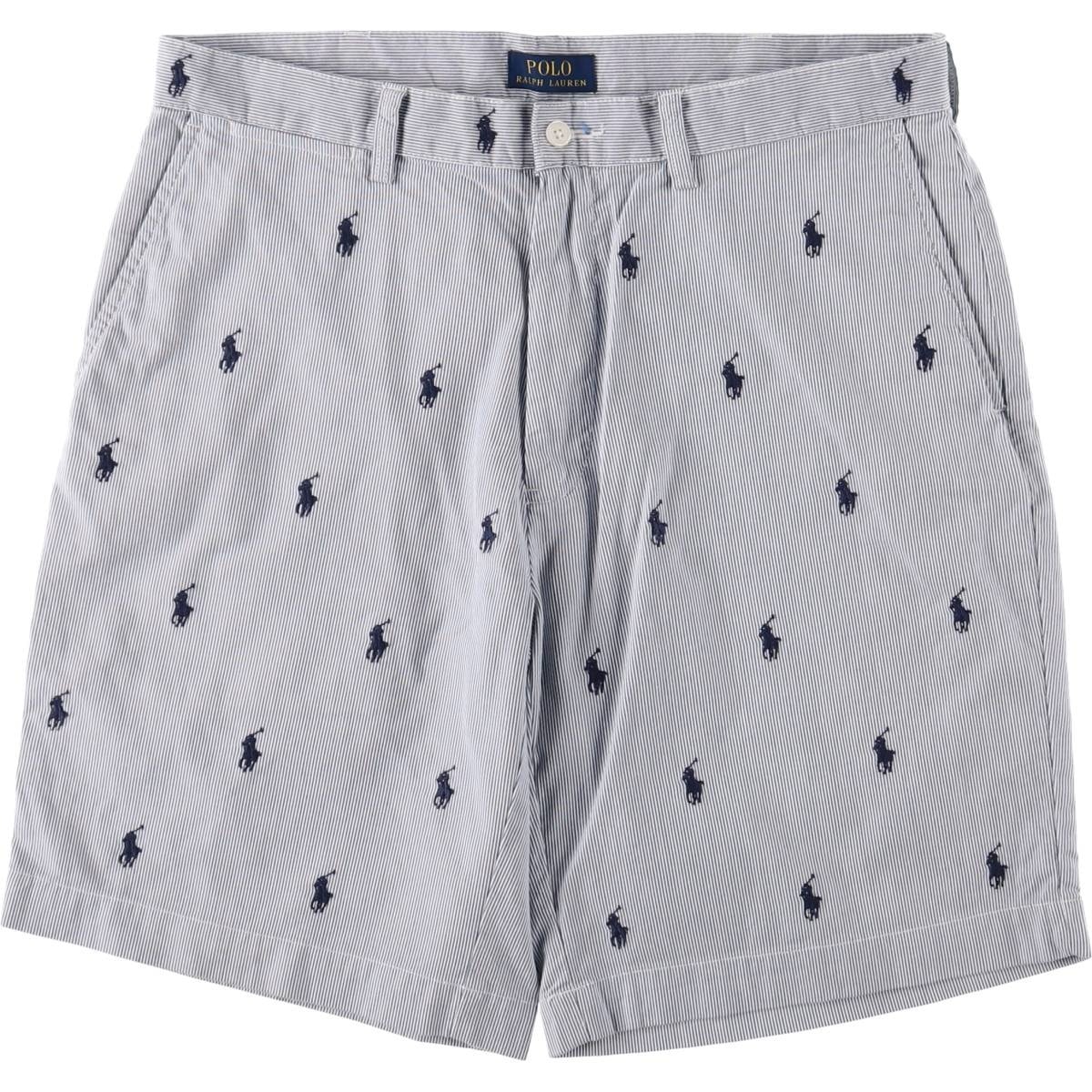 古着 ラルフローレン Ralph Lauren POLO RALPH LAUREN ストライプ柄 コットンショーツ ショートパンツ メンズw34相当/eaa579825