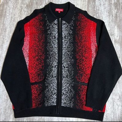 Supreme Gradient Stripe Zip Up Cardigan "Black"