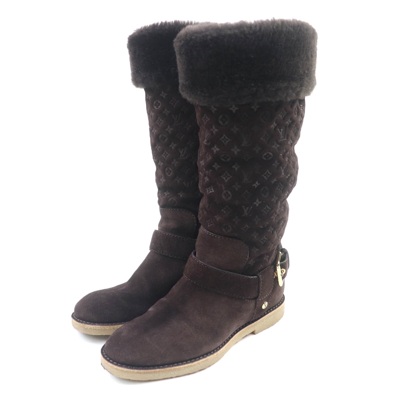 美品 ルイヴィトン
 ショートブーツ ブラウン レディース 35