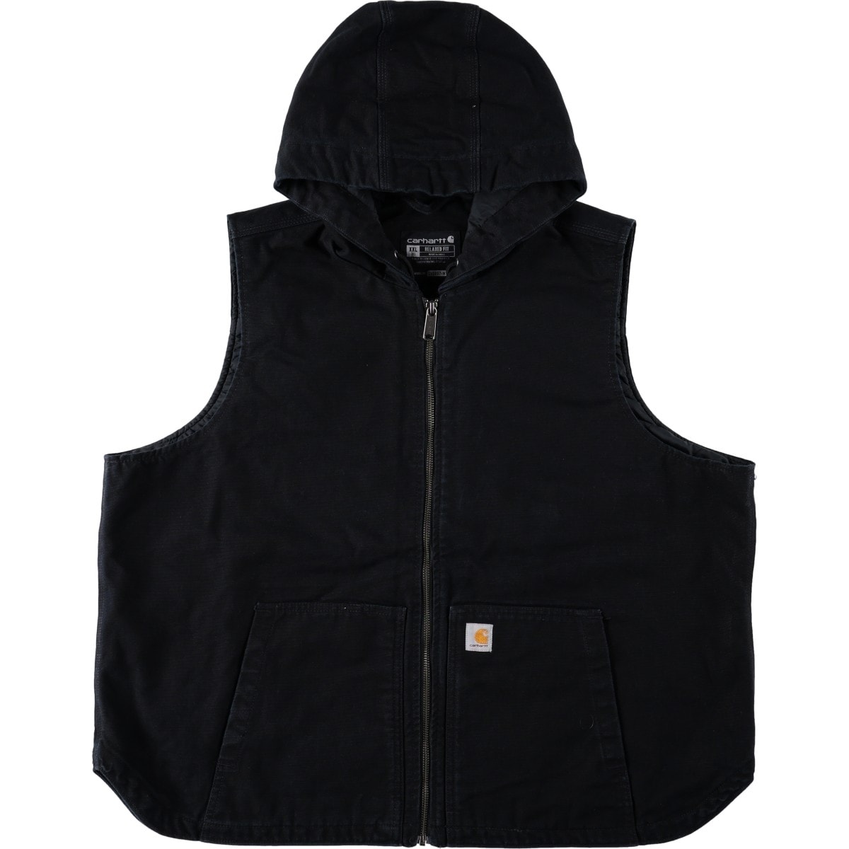 古着 カーハート Carhartt RELAXED FIT 中綿入り フード付き ダックベスト レディースXXL相当/evb035872