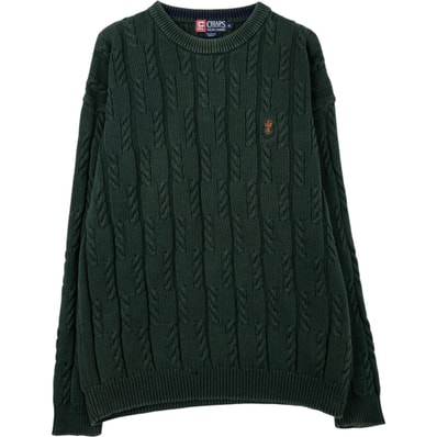古着 ラルフローレン Ralph Lauren CHAPS チャップス ケーブル編み コットンニットセーター メンズXL相当/eaa618829