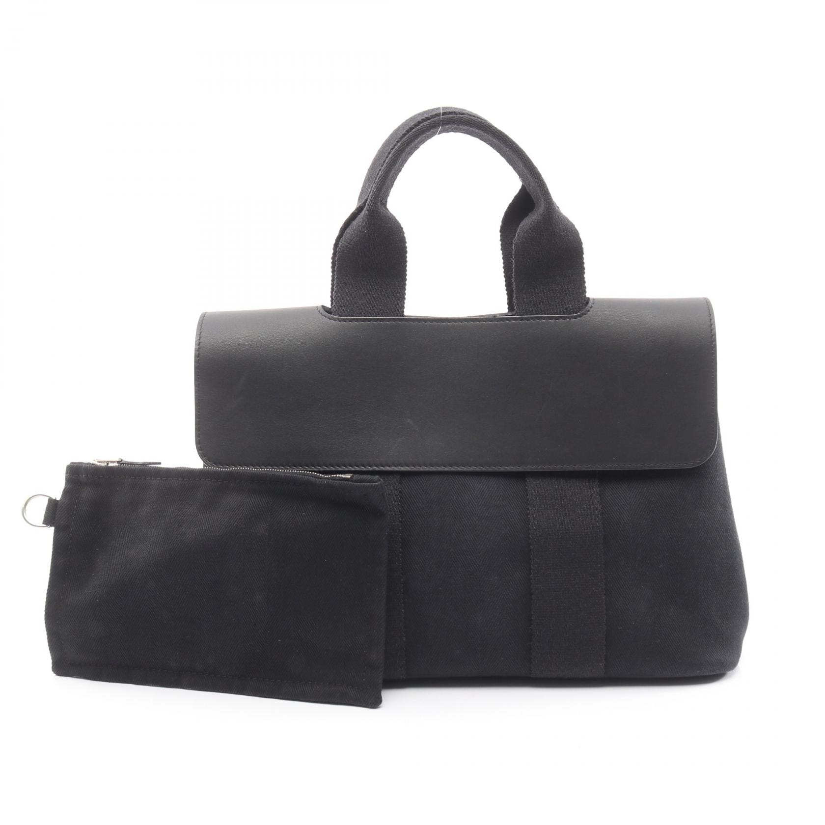 エルメス HERMES ヴァルパライソPM ハンドバッグ バッグ レザー トワルシェブロン トワルシェブロン レディース ブラック系 【中古】