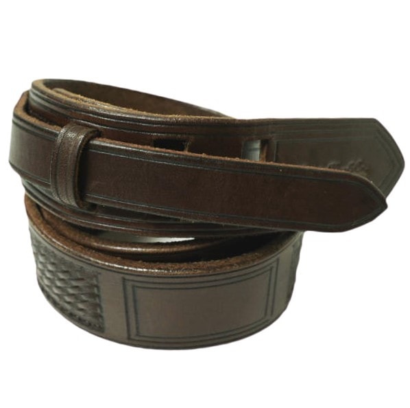 Rooster King & Co. x N.HOOLYWOOD ルースターキング & カンパニー エヌハリウッド ミスターハリウッド 別注 Old Style Buckleless Leather Belt バックルレスレザーベルト 38 ダークブラウン