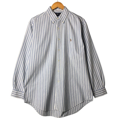 古着 ラルフローレン Ralph Lauren YARMOUTH 長袖 ボタンダウンストライプシャツ メンズL相当/eaa575504