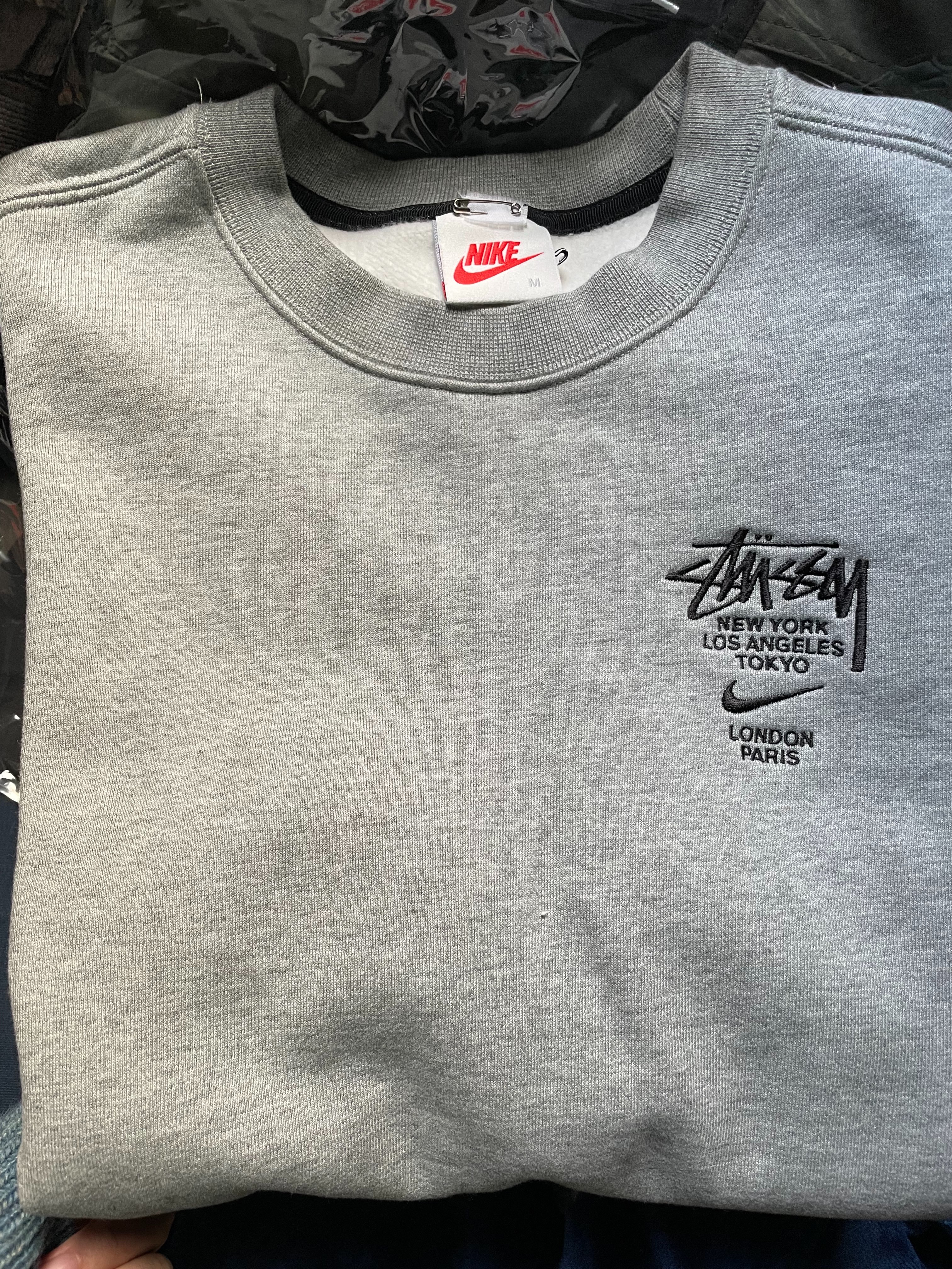 Nike x Stussy International Crewneck Sweatshirt (US Size) "Grey" DC4198-050
