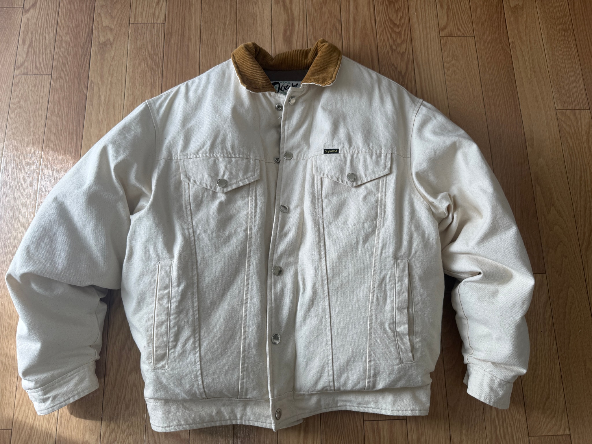 Supreme x Schott Canvas Down Trucker Jacket "Natural"