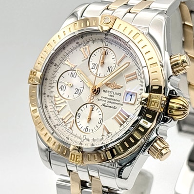 BREITLING ブライトリング クロノマット エボリューション 腕時計 C13356 ステンレス ピンクゴールド ホワイト メンズ【中古】