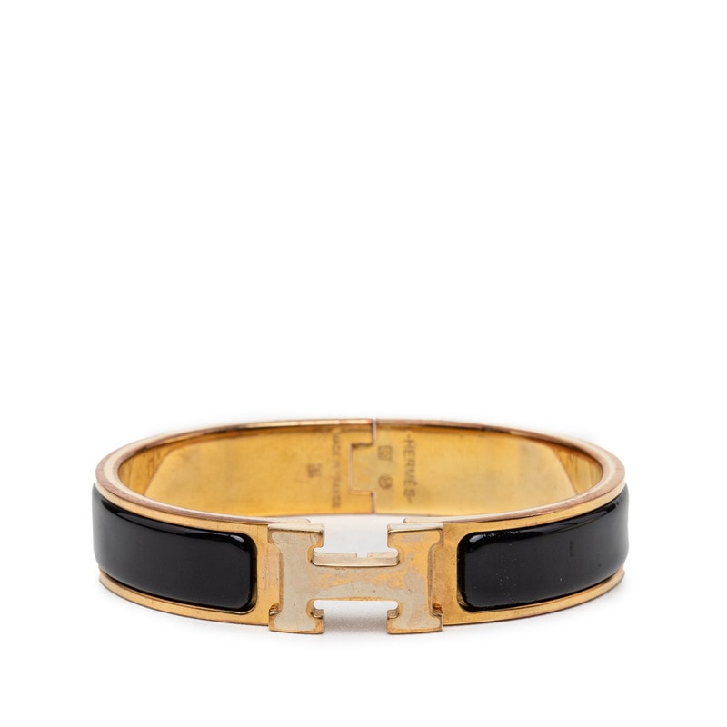 エルメス クリックH PM バングル ブレスレット ゴールド エナメル メッキ GP レディース HERMES 中古
