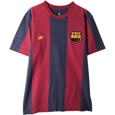 古着 ナイキ NIKE LA LIGA ラ リーガ FC BARCELONA FC バルセロナ ストライプ柄 スポーツTシャツ メンズL相当/eaa629689