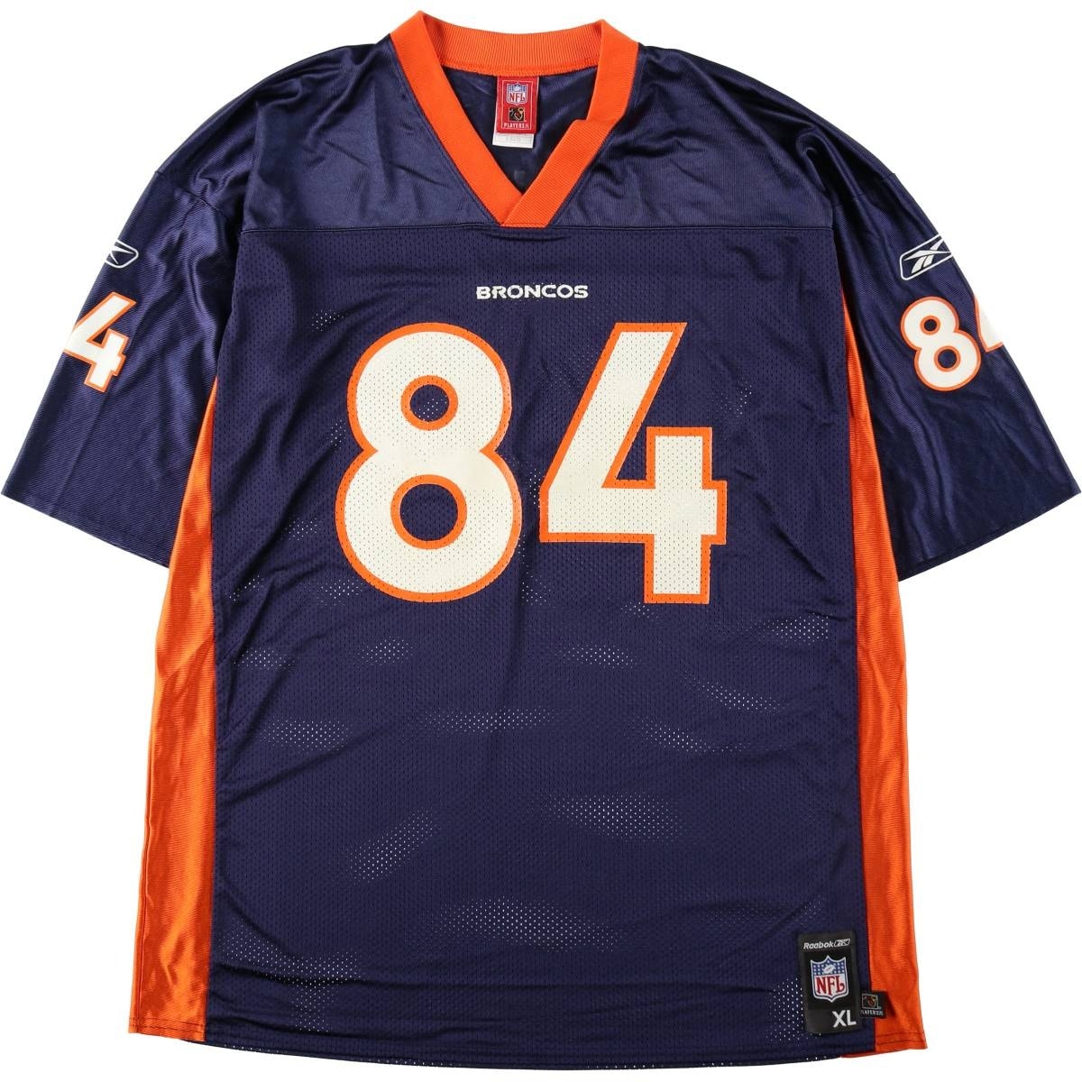 古着 リーボック Reebok NFL DENVER BRONCOS デンバーブロンコス メッシュ Vネック ゲームシャツ フットボールシャツ メンズXL相当/eaa643264