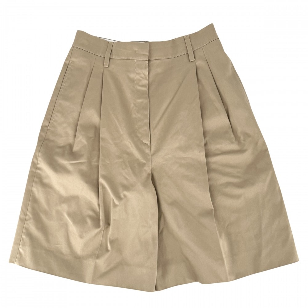 PRADA プラダ パンツ ハーフパンツ ボトムス アパレル 服 サイズ40S ベージュ シルバー金具 コットン    レディース 春 秋 美品【中古品】