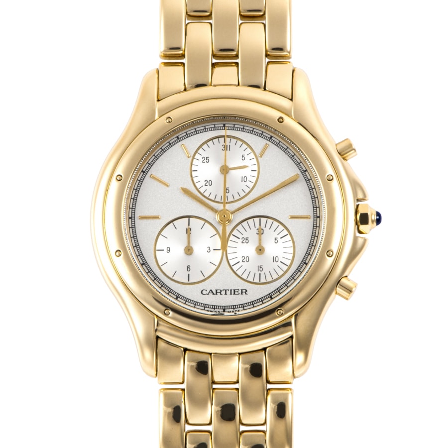 CARTIER カルティエ クーガー クロノグラフ LM W35007B9 K18YG【中古】