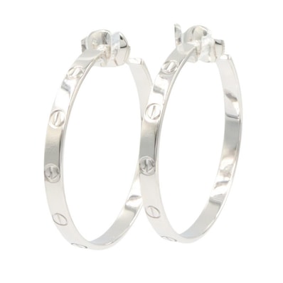 カルティエ CARTIER ラブ フープ ピアス ピアス ジュエリー K18WG(ホワイトゴールド) レディース シルバー系 【中古】