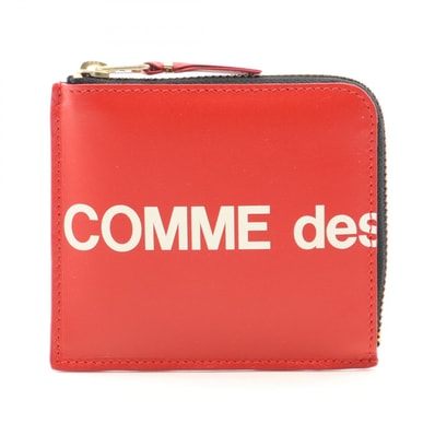 コムデギャルソン COMME des GARCONS HUGE LOGO コインケース 財布 レザー メンズ レディース レッド系 SA3100HL 【新品】