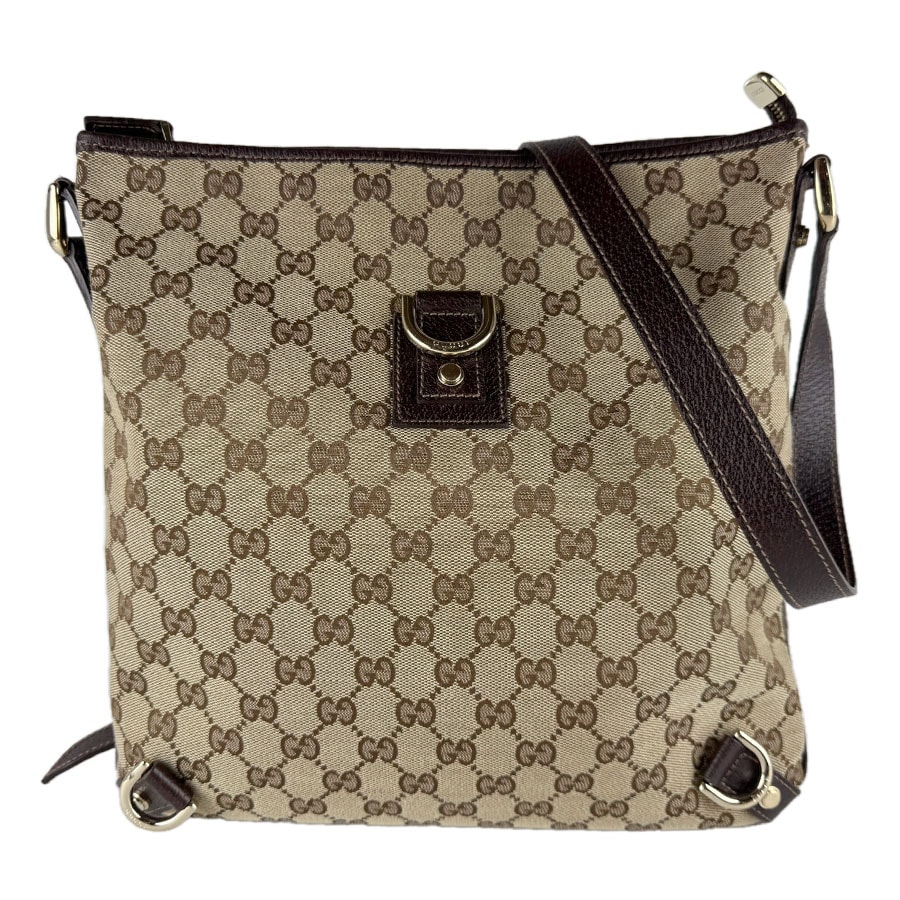 グッチ GUCCI ショルダーバッグ GGキャンバス/レザー ブラウン ユニセックス 131326【中古】 z9712