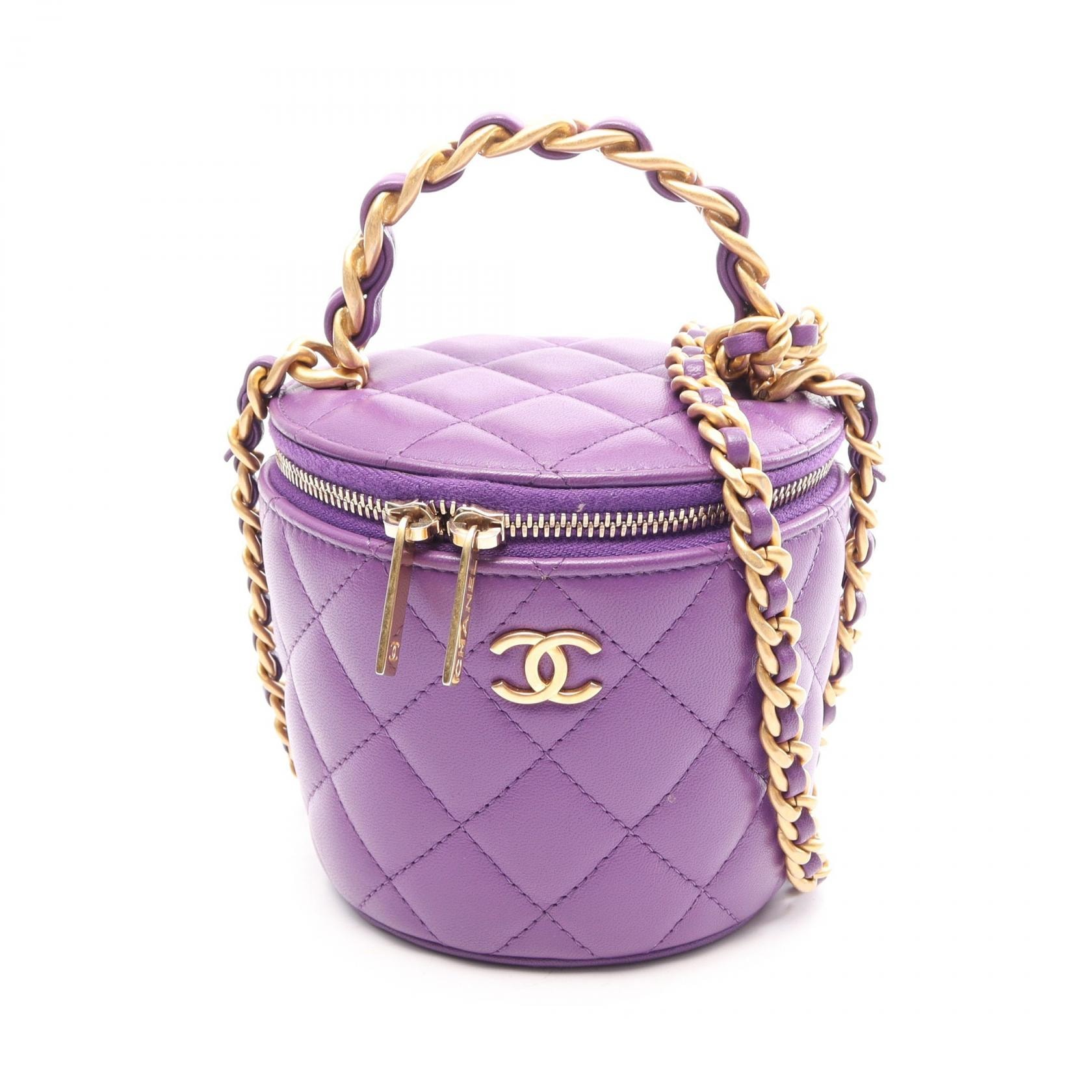 シャネル CHANEL マトラッセ スモールバニティ 2WAY ショルダーバッグ バッグ ラムスキン(羊革) レディース パープル系 【中古】