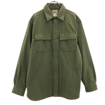 L.L.Bean エルエルビーン 長袖 ネルシャツ L カーキ アウトドア