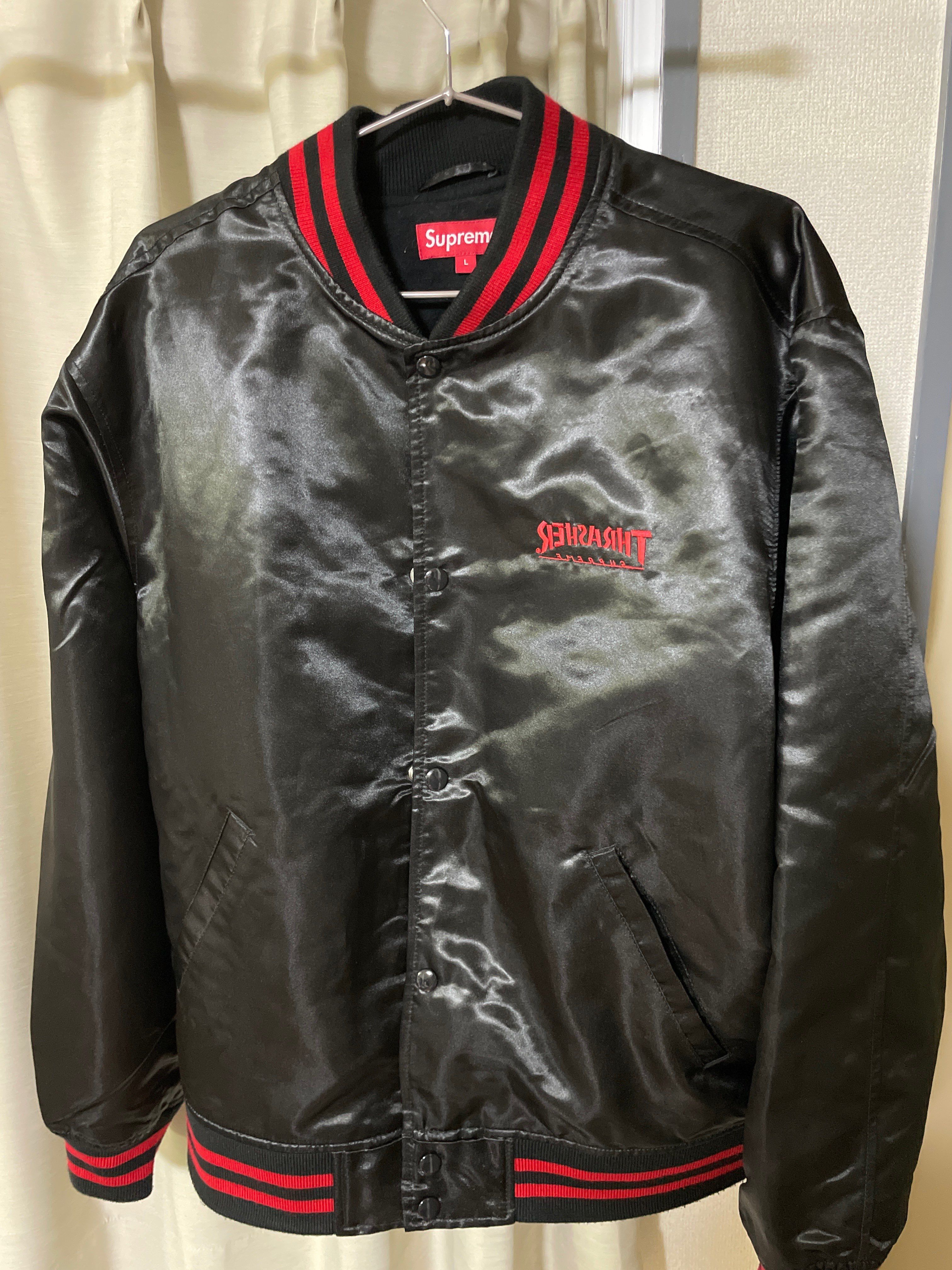 Supreme / Thrasher® Satin Varsity Jacket "Black"