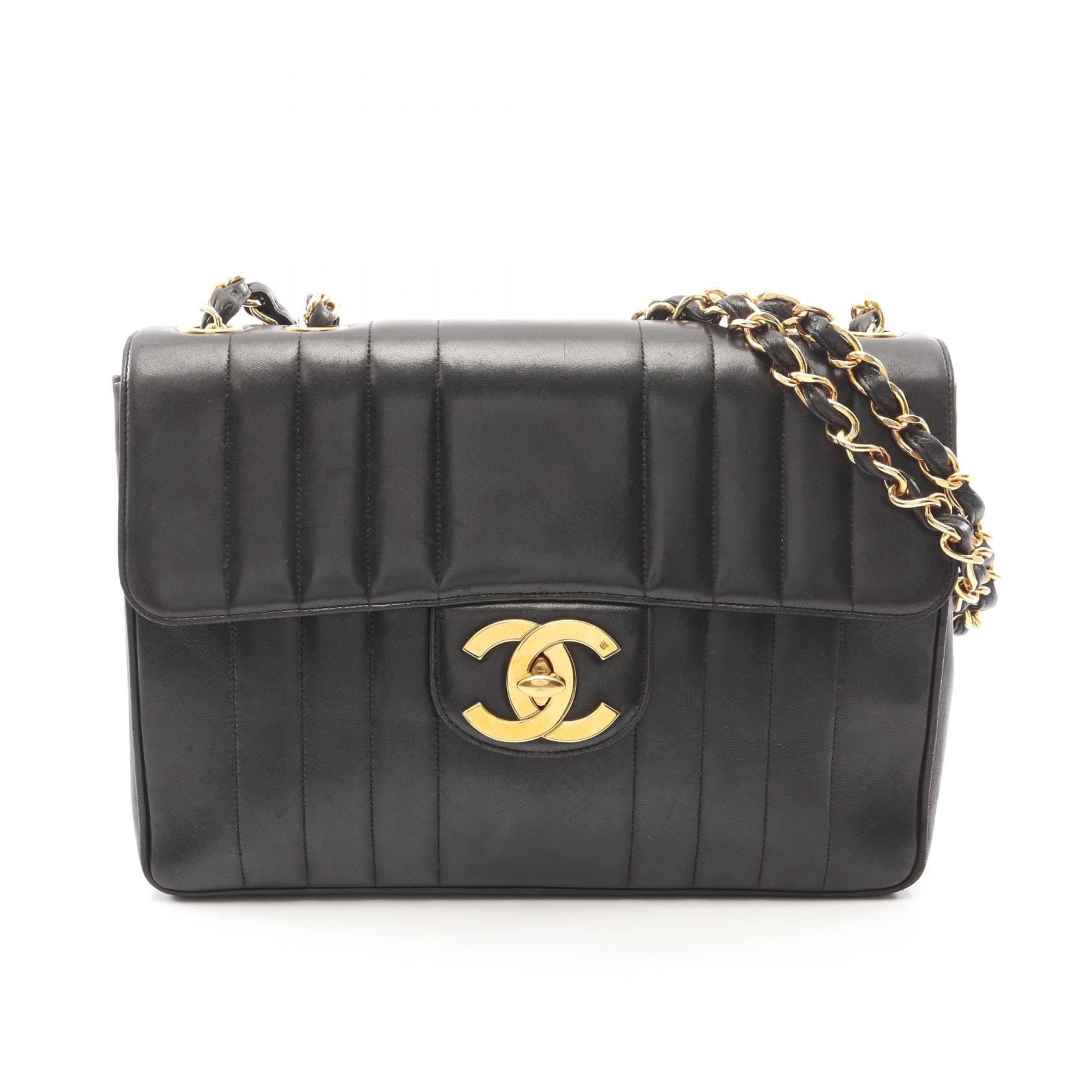 シャネル CHANEL マドモアゼル デカココマーク ショルダーバッグ バッグ ラムスキン(羊革) レディース ブラック系 【中古】