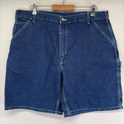 古着 カーハート Carhartt デニム ショートパンツ ペインターパンツ ワンポイントロゴ 大きいサイズ ハーフパンツ w40 ブルー メンズ