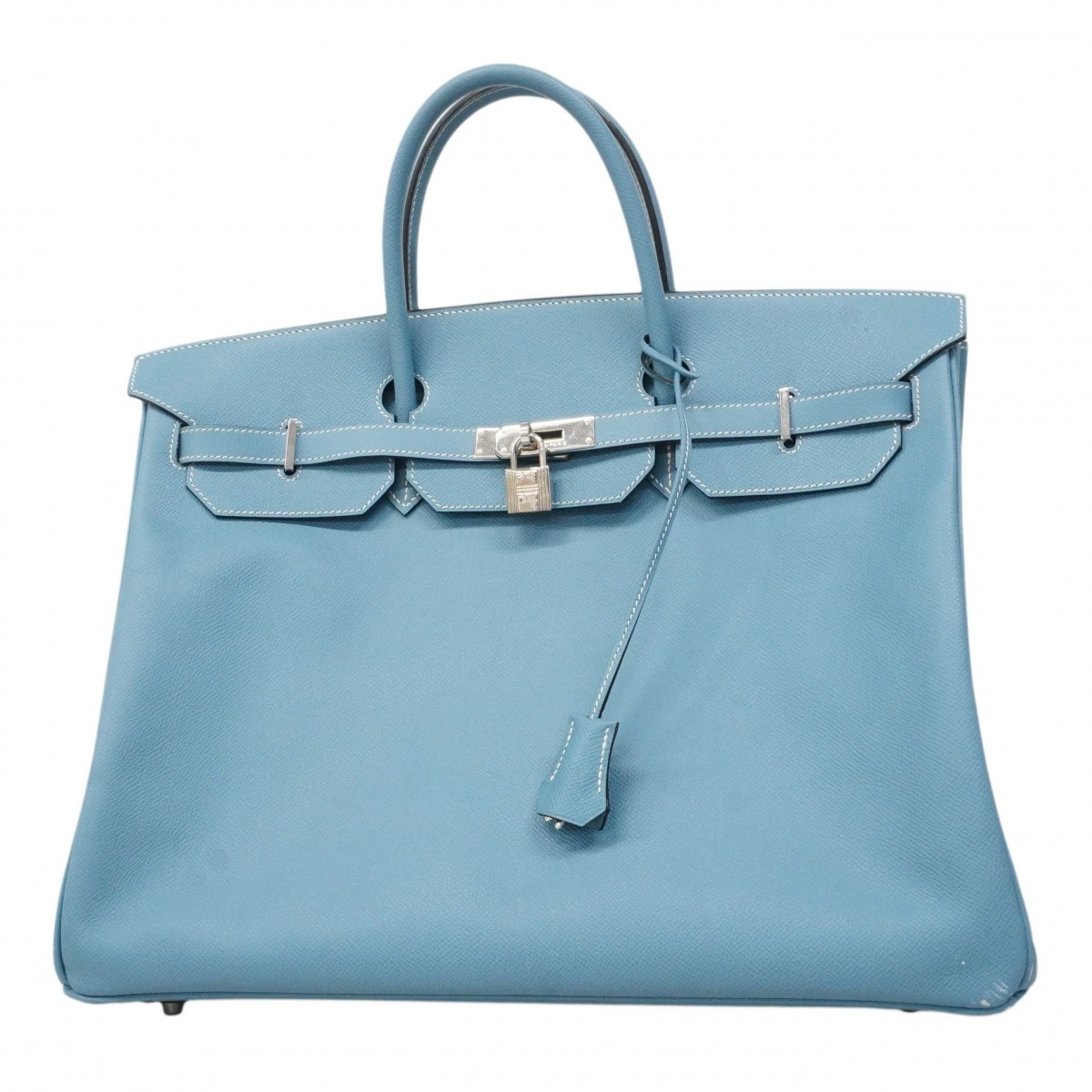 【6dc3800】エルメス ハンドバッグ バーキン40 クシュベル ブルージーン シルバー金具 □M刻印【中古】メンズ