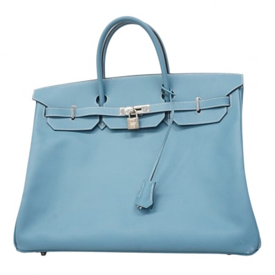 【6dc3800】エルメス ハンドバッグ バーキン40 クシュベル ブルージーン シルバー金具 □M刻印【中古】メンズ