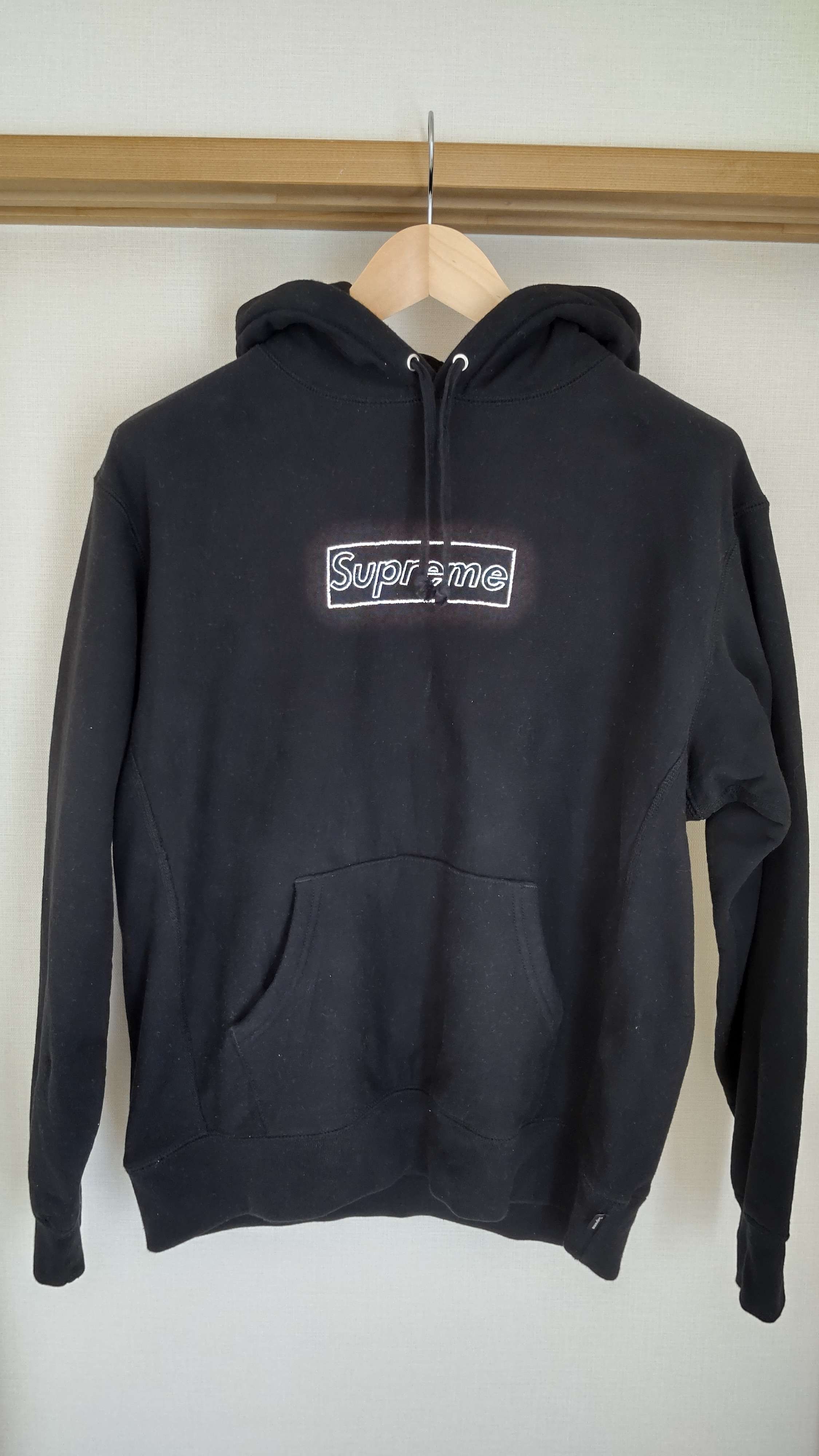 Supreme KAWS Chalk Logo Hooded Sweatshirt "Black"(2021)