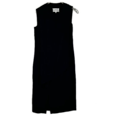 メゾンマルジェラ 17SS S51CT0788 ブラック SILKY RAYON CHIFFON DRESS/シルキーレーヨンシフォンドレス 38