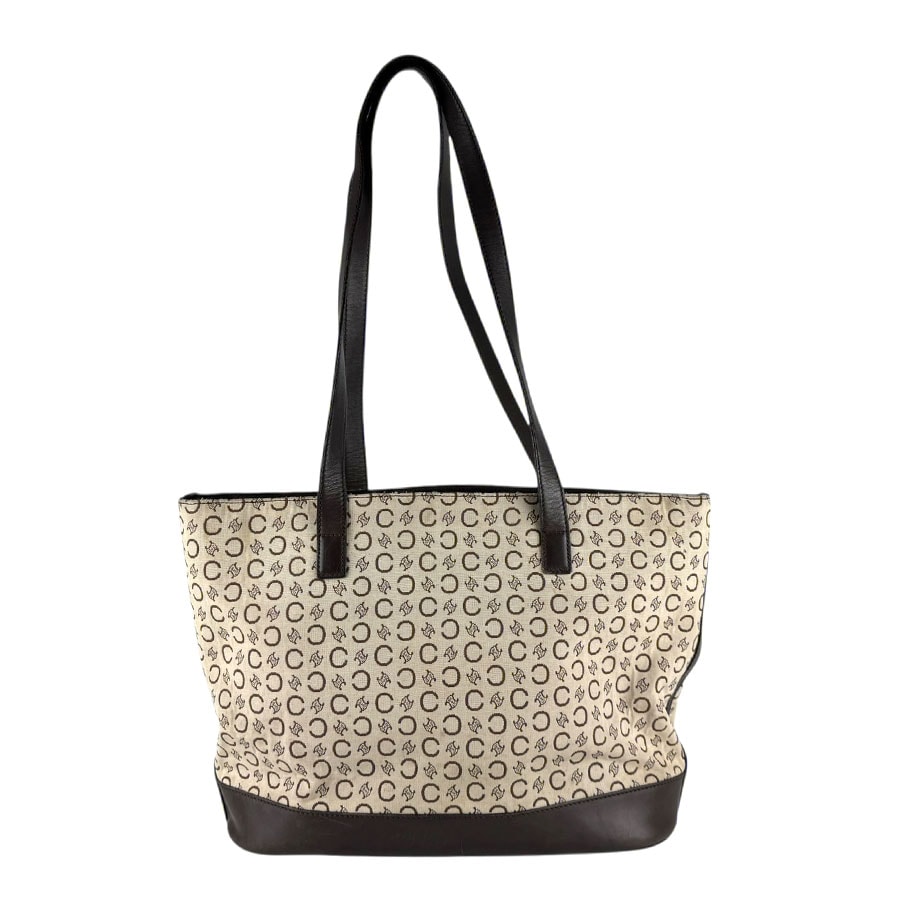 セリーヌ CELINE ショルダーバッグ Cマカダム キャンバス/レザー ブラウン×ベージュ レディース【中古】 z8152