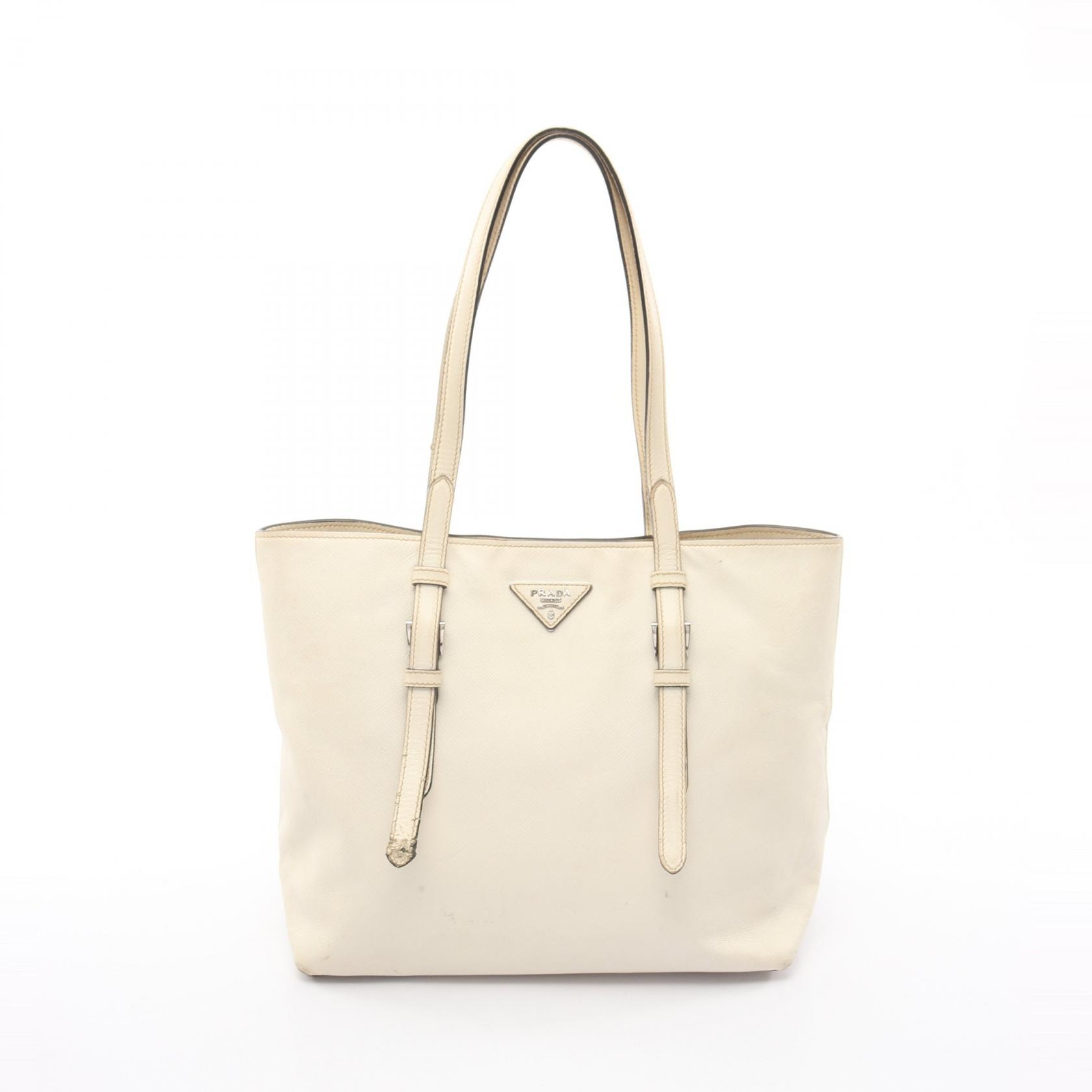 プラダ PRADA ショルダーバッグ バッグ サフィアーノレザー レディース アイボリー系 【中古】