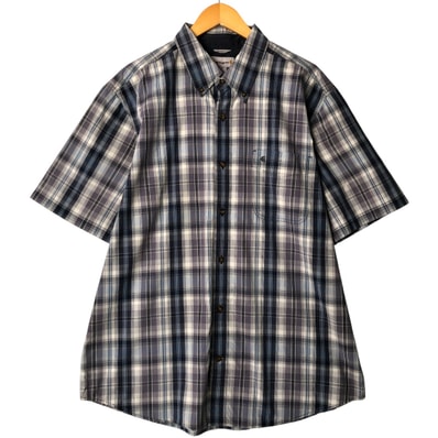 古着 カーハート Carhartt RELAXED FIT チェック柄 ボタンダウン 半袖 ワークシャツ メンズXL相当/eaa576951