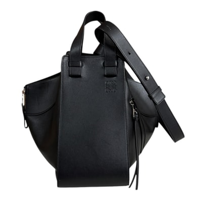ロエベ ハンモック ミディアム ショルダーバッグ レザー 387.30.S35 ブラック レディース LOEWE 中古