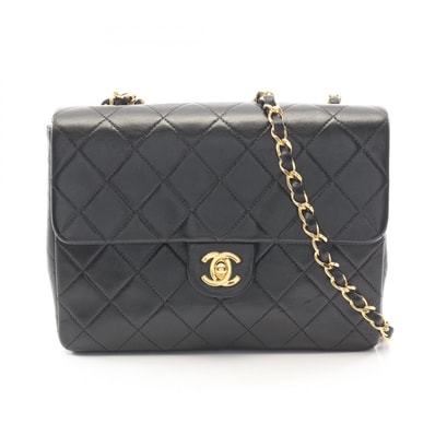 シャネル CHANEL ミニマトラッセ20 ショルダーバッグ バッグ ラムスキン(羊革) レディース ブラック系 【中古】