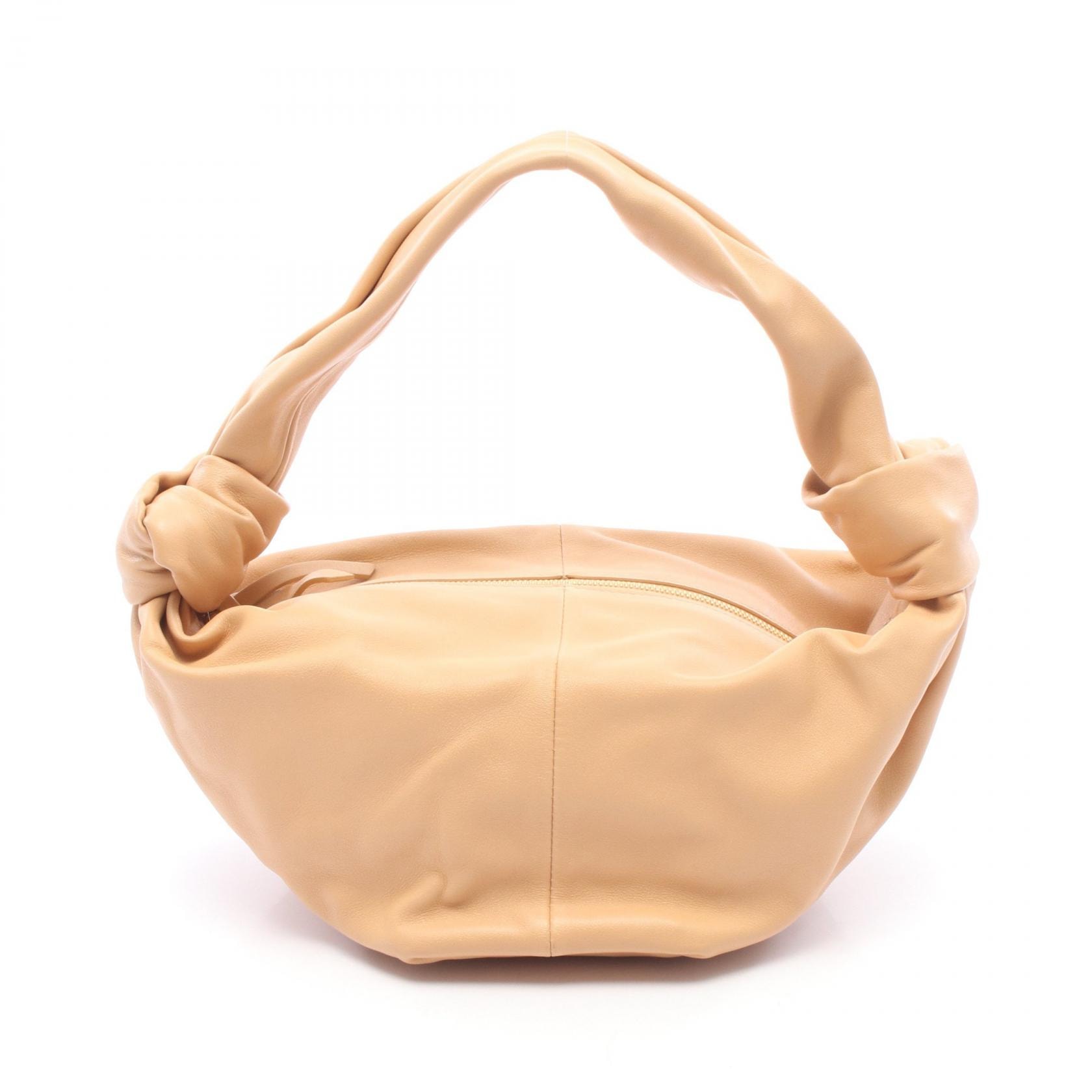ボッテガヴェネタ BOTTEGA VENETA ダブルノット トップハンドル ハンドバッグ バッグ レザー レディース ベージュ系 629635 【中古】